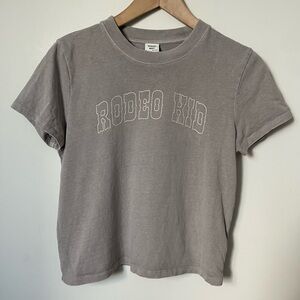 Aritzia Sunday Best Cropped Cotton Tee "Rodeo Kid" Graphic Western Cowboy Small